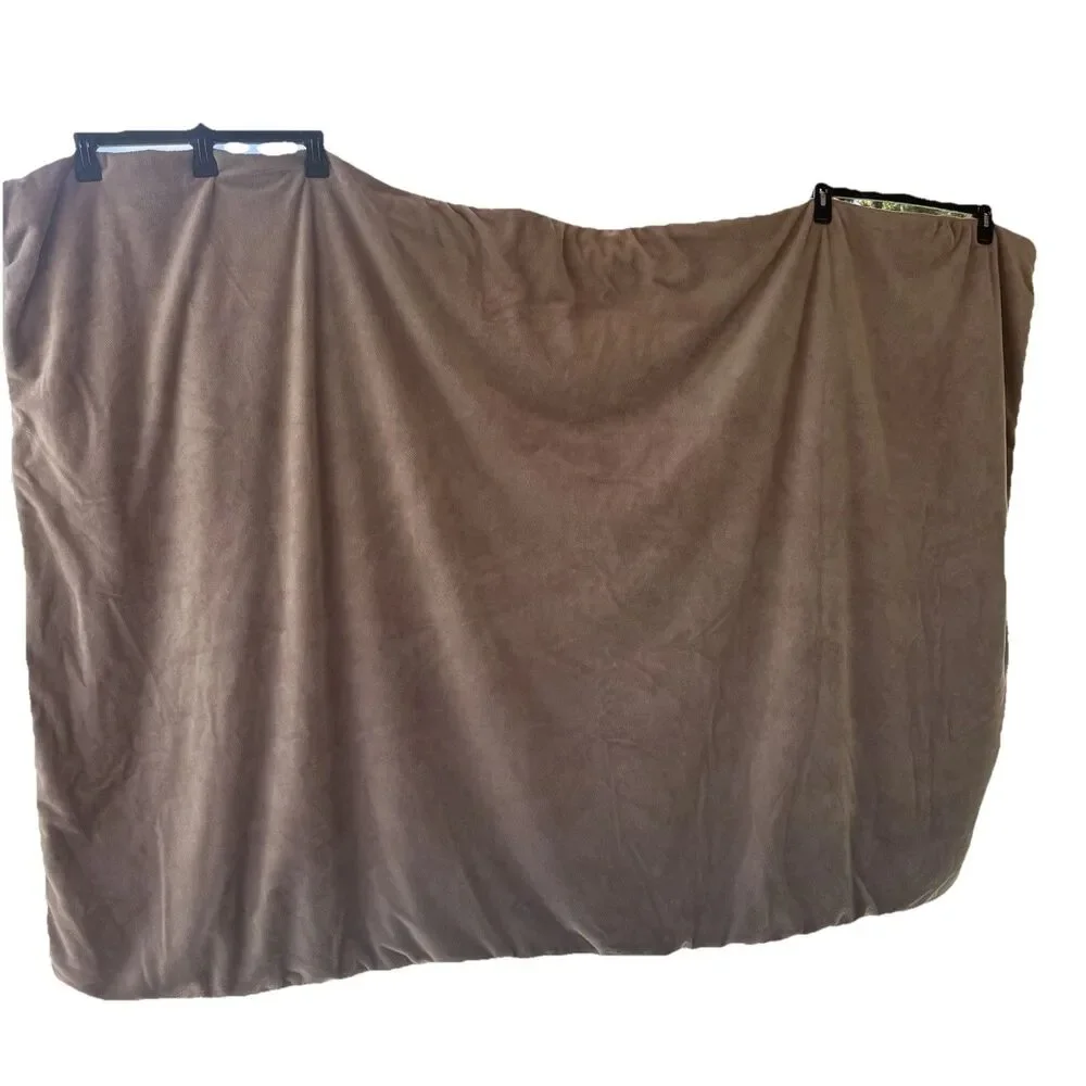 Restoration Hardware RH Faux Fur Throw Blanket Brown/ Beige 60x40
